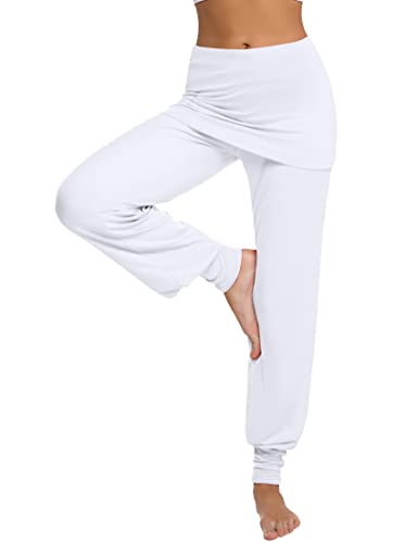 Terecey Yogahose Damen Lang mit Rock Freizeithose Baumwolle Jogginghose Hohe Taille Pumphose...