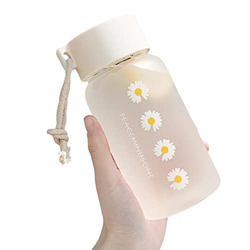 Tongdejing 500 ml Wasserflasche, Kunststoff-Wasserflasche, kleine Gänseblümchen, matte...