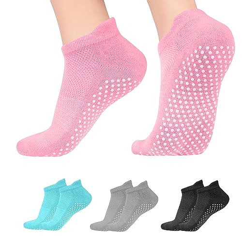 flintronic Yoga Socken, 4 Paare Antirutsch Socken, Rutschfeste Socken Sport für Yoga, Barre,...