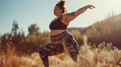 Frau macht Yoga in Plus Size Yoga Pants Bild 4