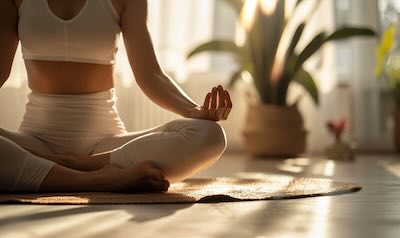 Meditationsposen halber Lotussitz für Anfänger