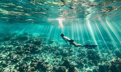 Achtsames Schnorcheln im klaren Wasser des Roten Meeres